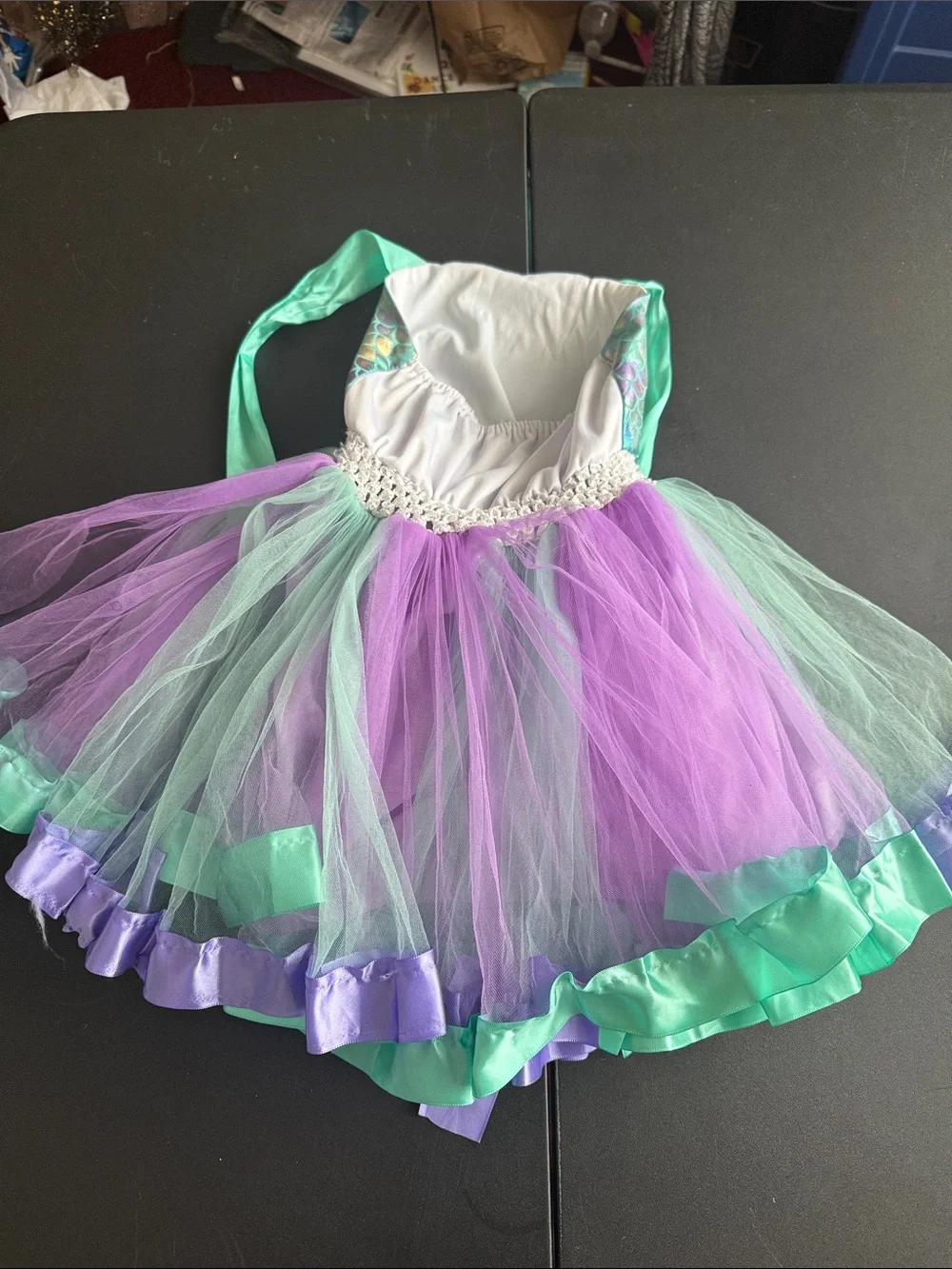 Kids Mermaid Tutu Costume Dress - Purple & Teal